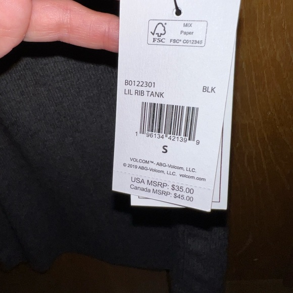 NWT Volcom charcoal ribbed lived in lounge tank top size small - Picture 6 of 6